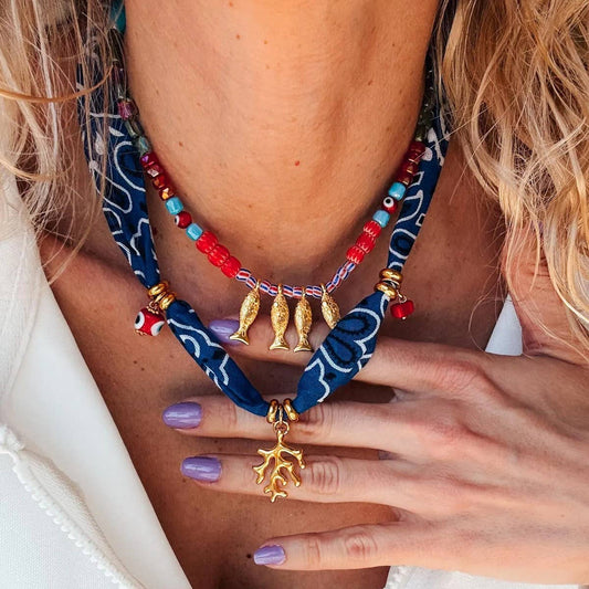 Fish Beaded / Bandana Necklace