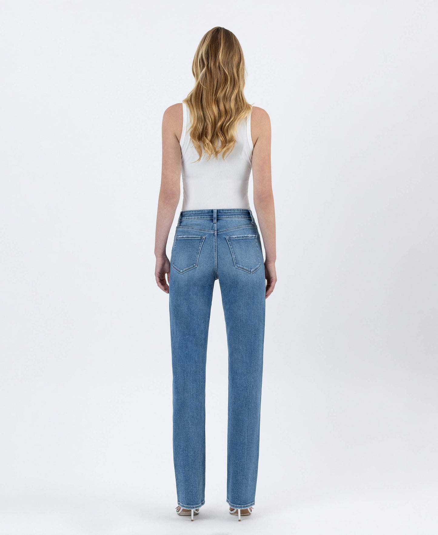 HIGH RISE FULL LENGTH STRAIGHT LEG JEANS T6868