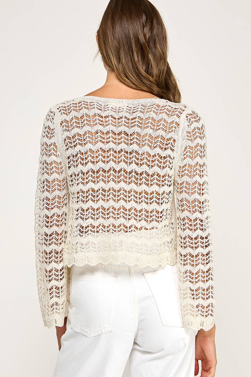 Pointelle Knit Sweater