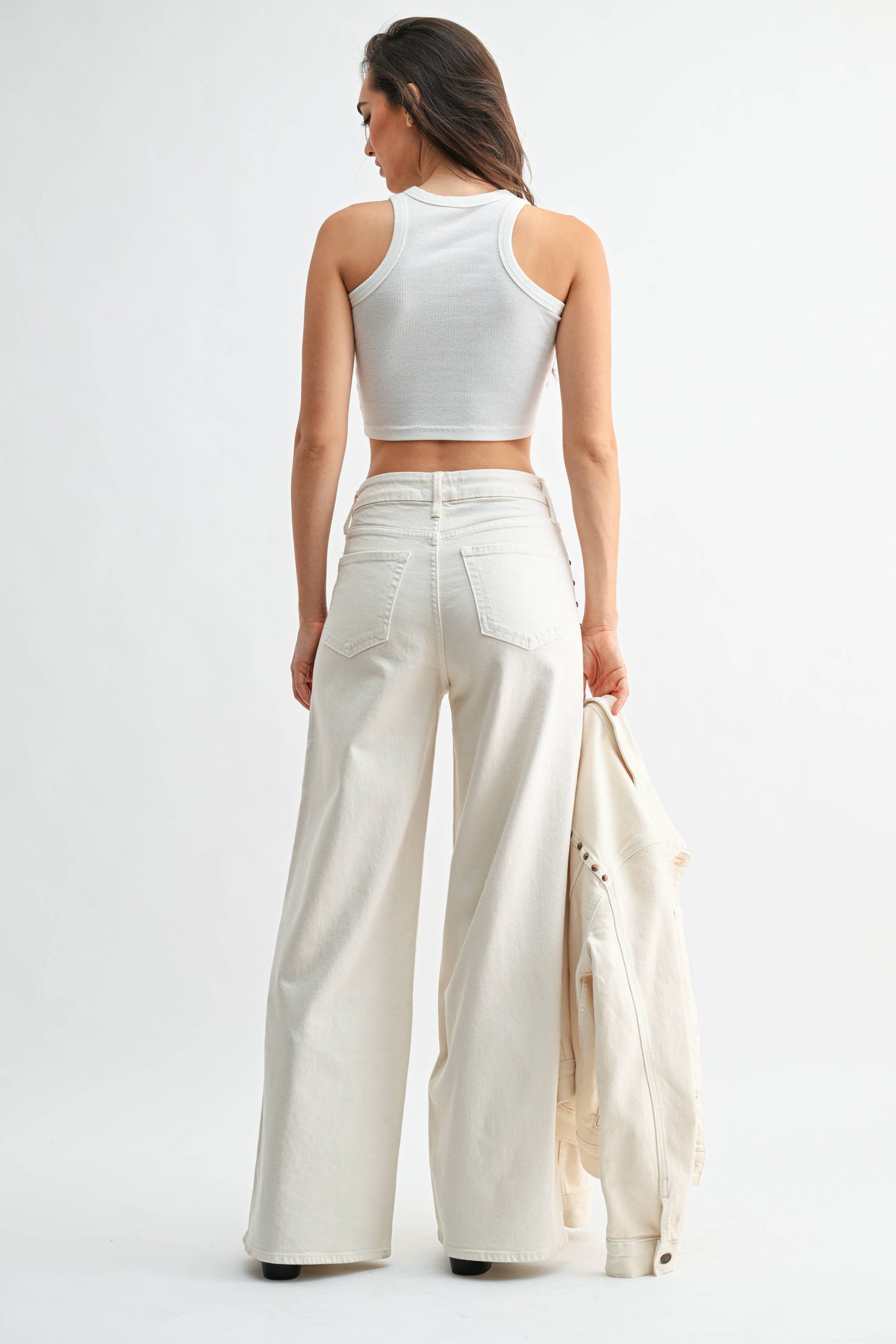 Studded Wide Leg HR Jean