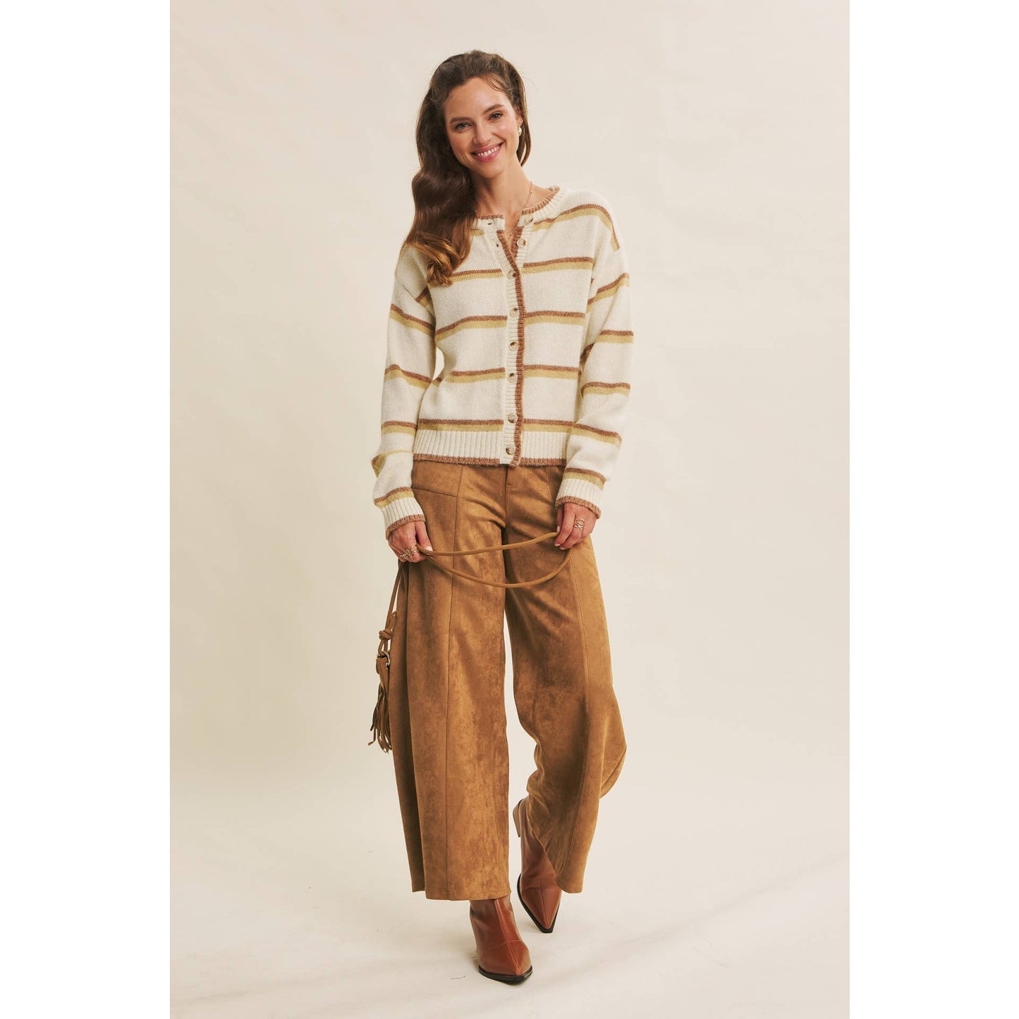 Wide Leg Suede Pants