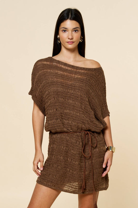 Boat Neck Knit Dress