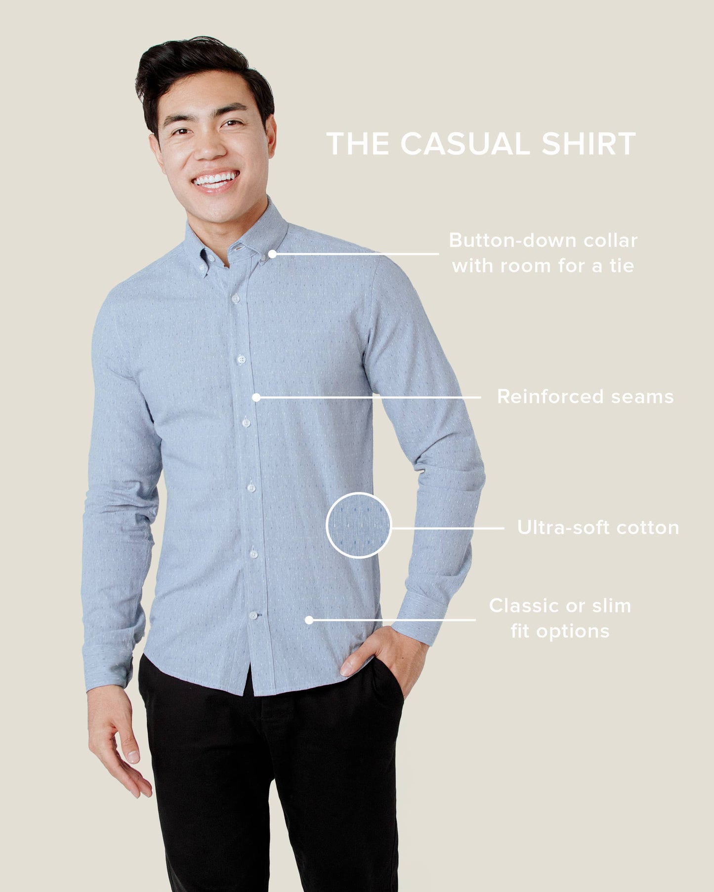 Mason Casual Fit Dress Shirt Blue