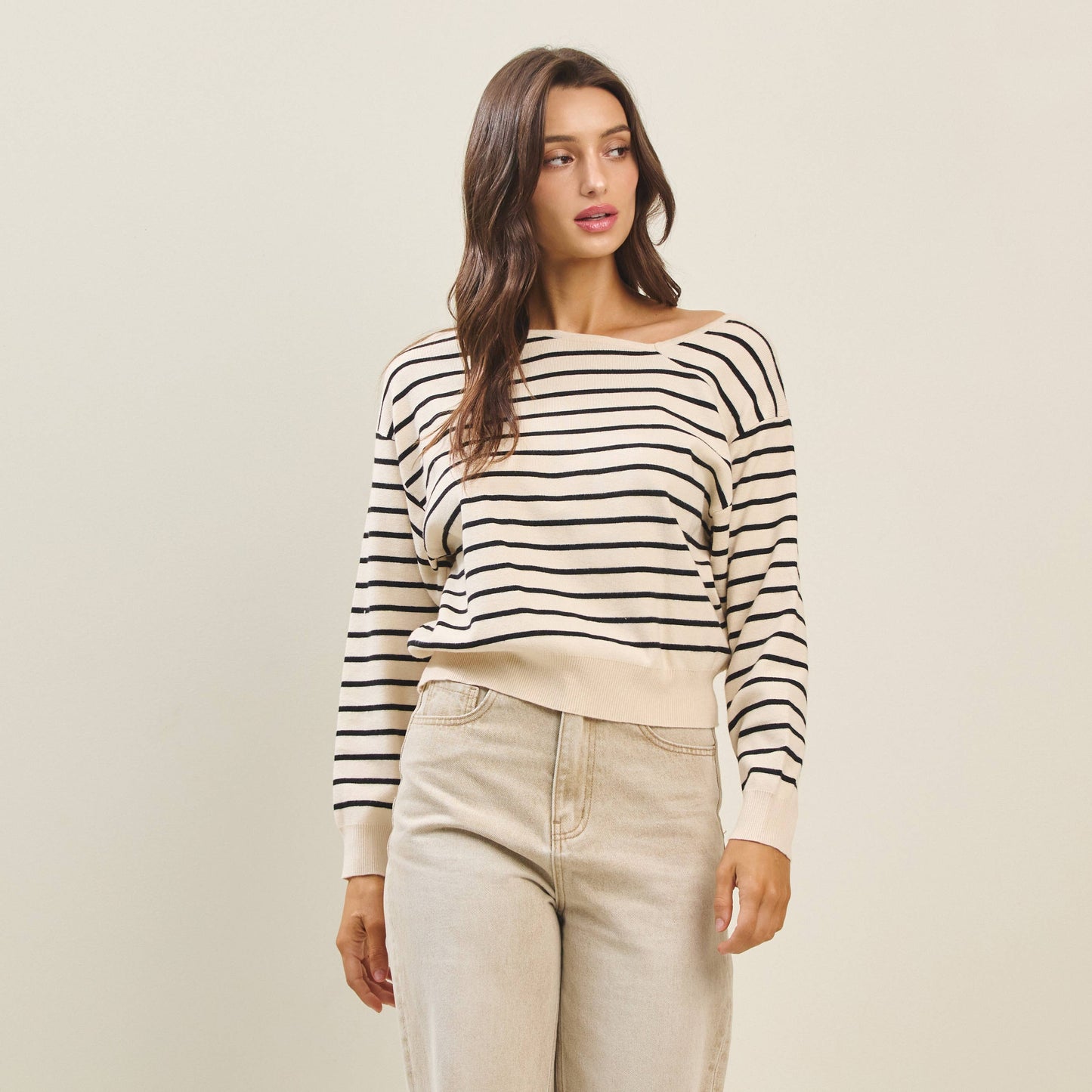 Asymmetric Stripe Sweater