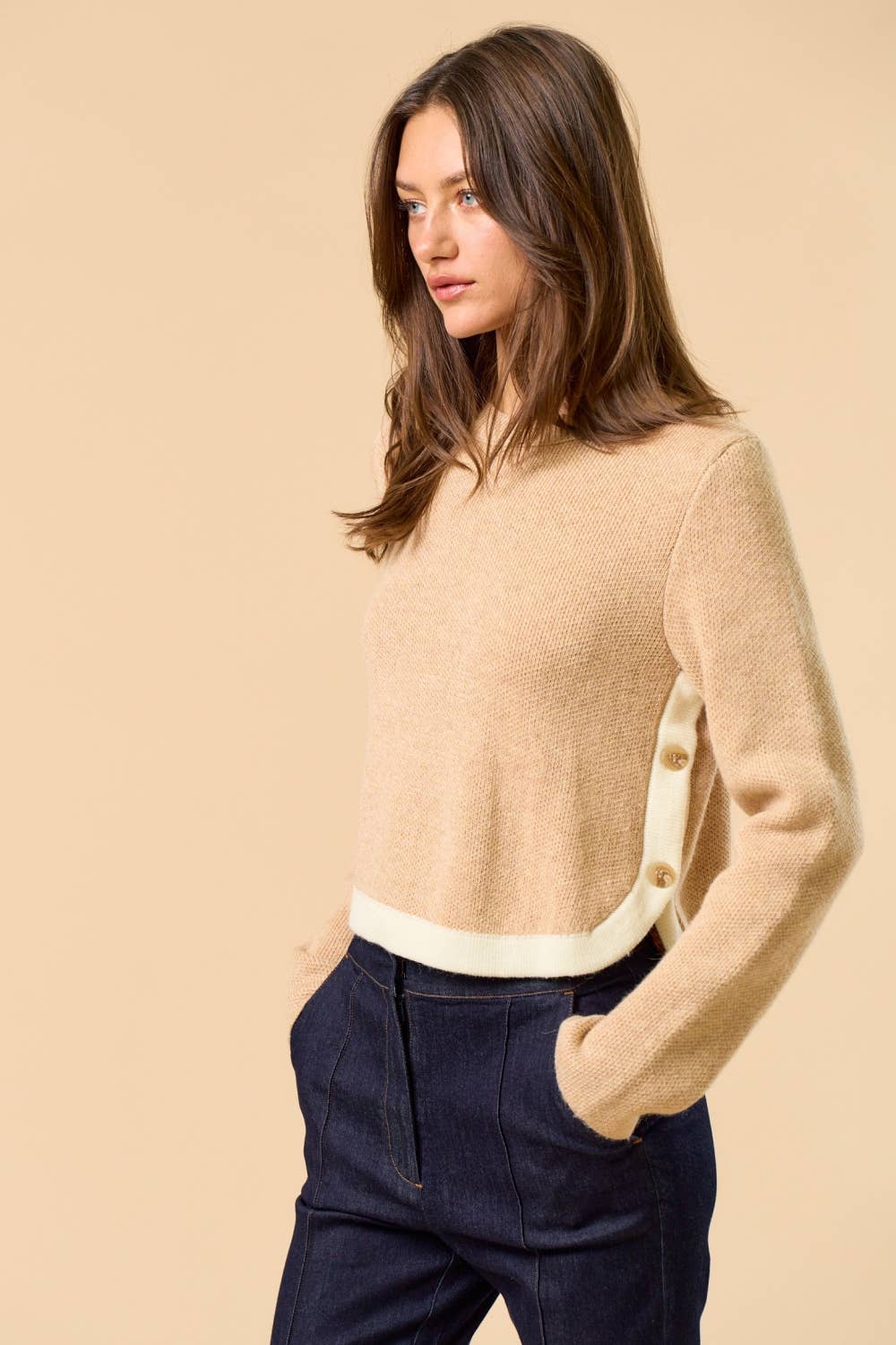 Side Button Sweater