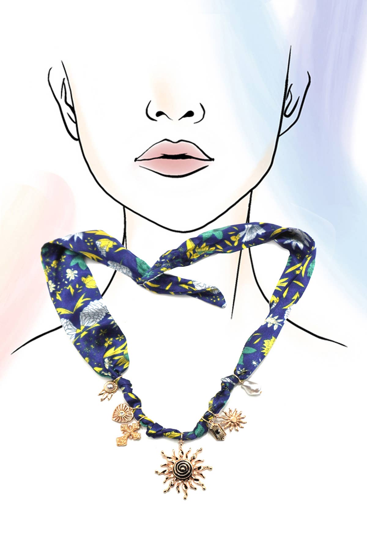 Sun Pearl Bandanna Necklace