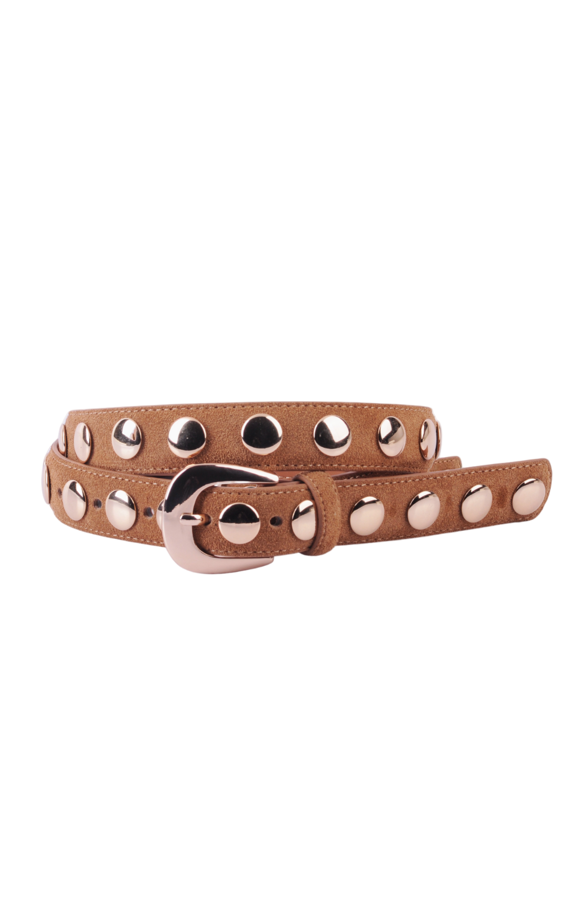 Suede Belt with Wide Studs