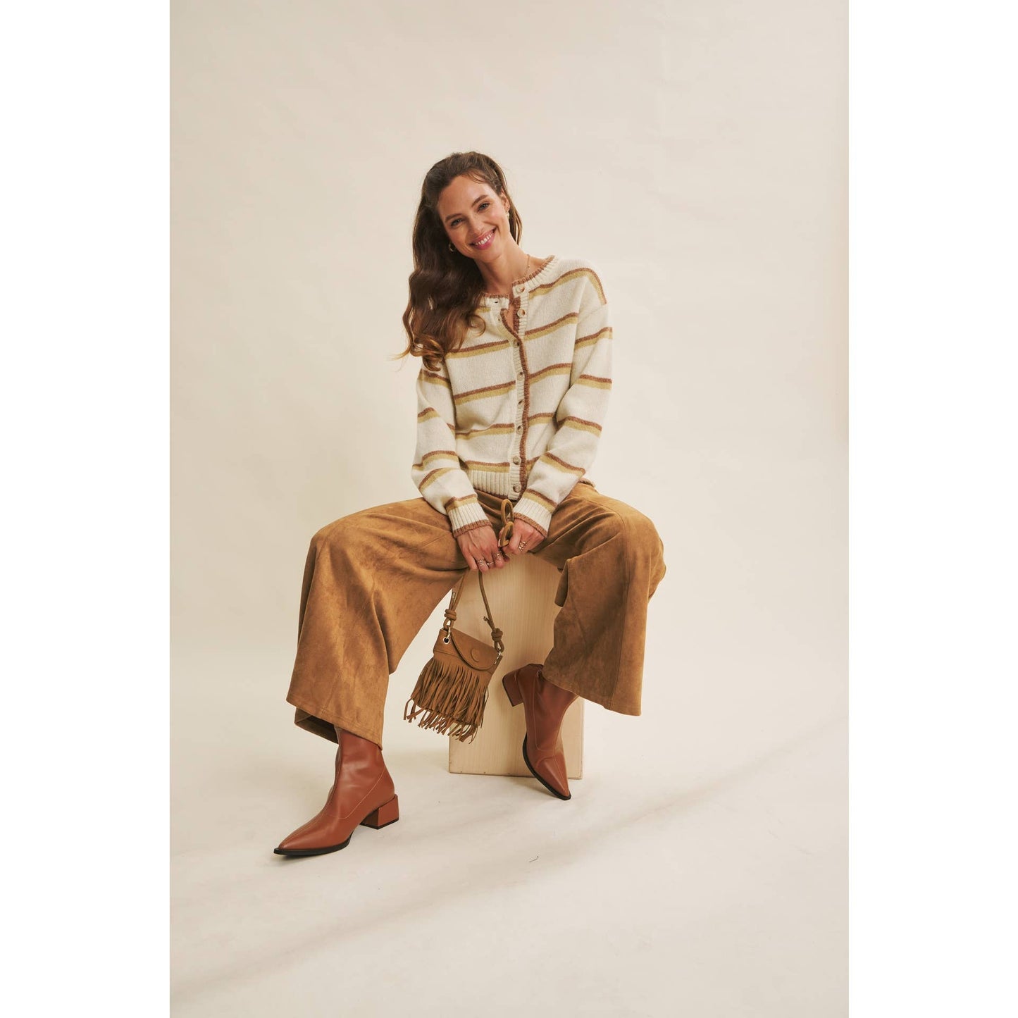 Wide Leg Suede Pants