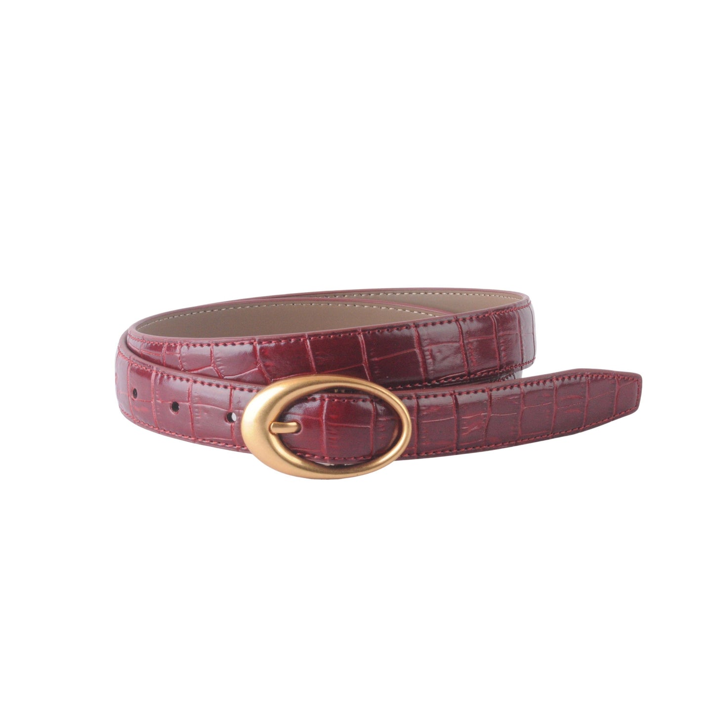 Croco Oval Buckle Belt