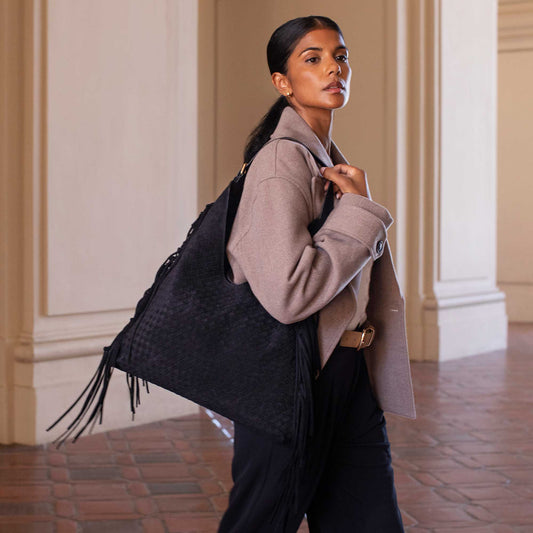 Leigh Vegan Suede Tote Bag
