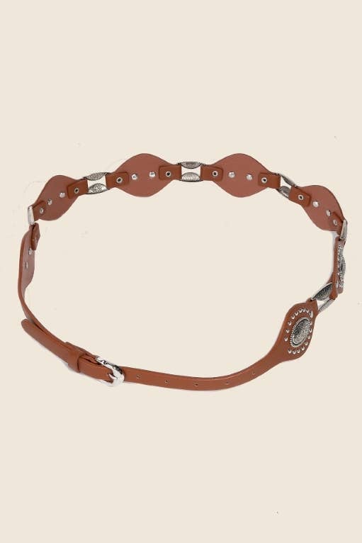 Oval And Concho Chain Belt