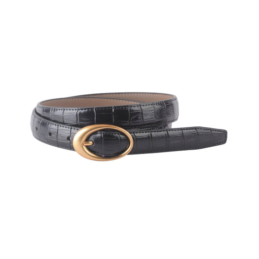 Croco Oval Buckle Belt