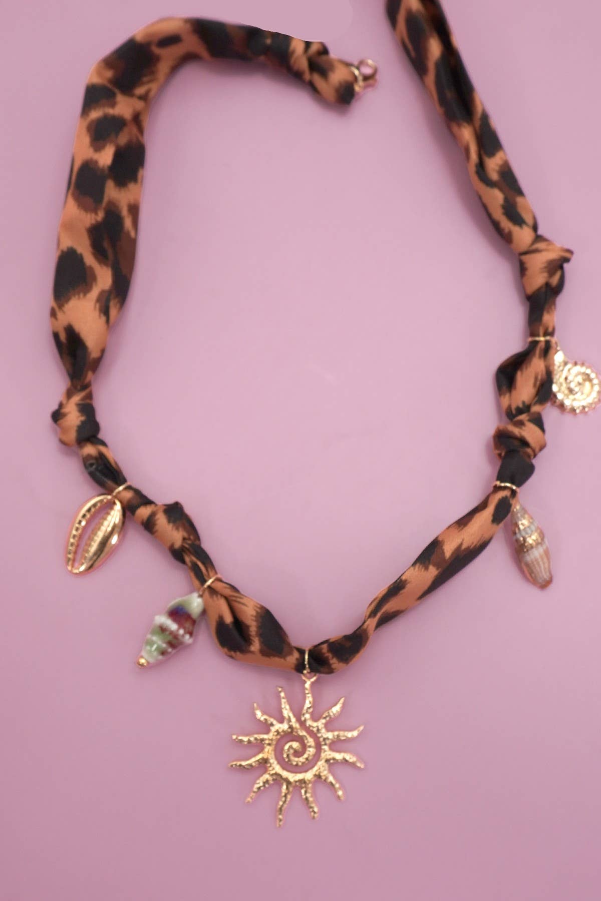 Leopard Sun Scarf Necklace