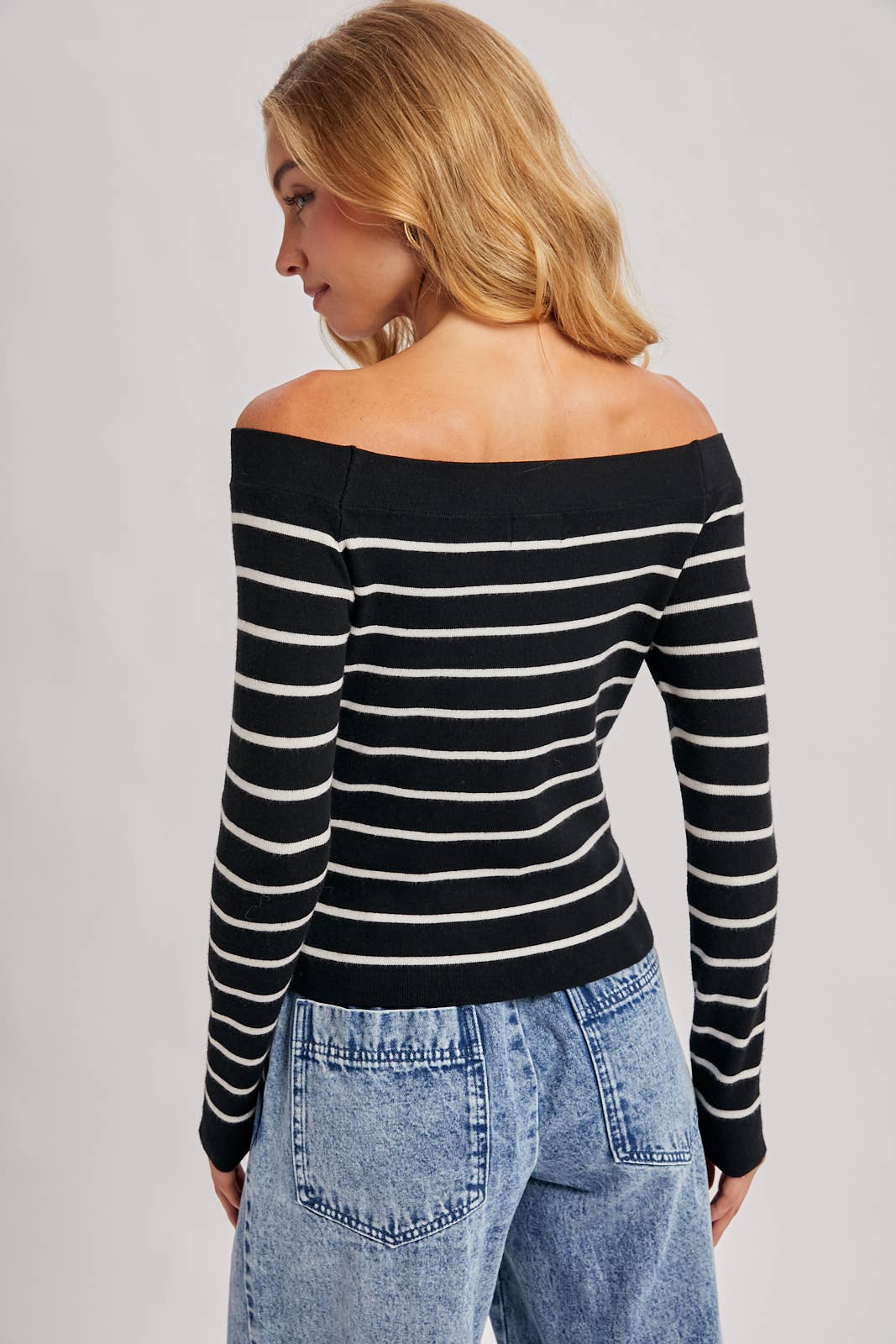 Stripe Off Shoulder Top