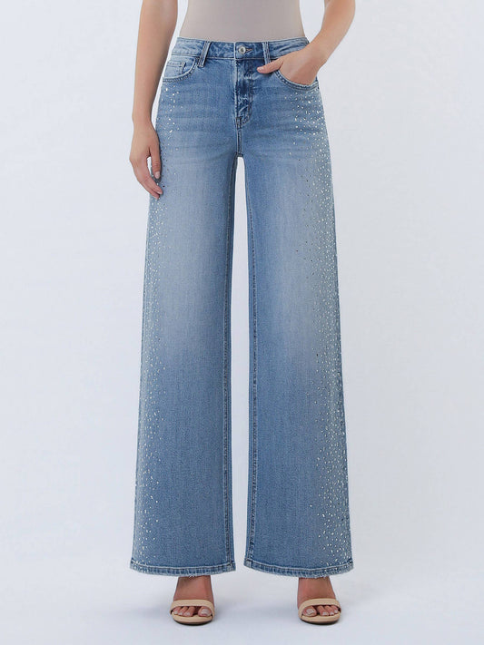 Embellished Wide Leg Jean