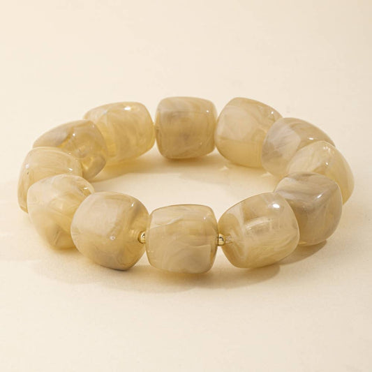 Marbled Cube Bead Bracelet