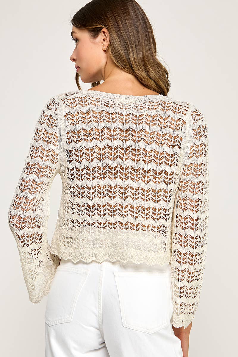 Pointelle Knit Sweater