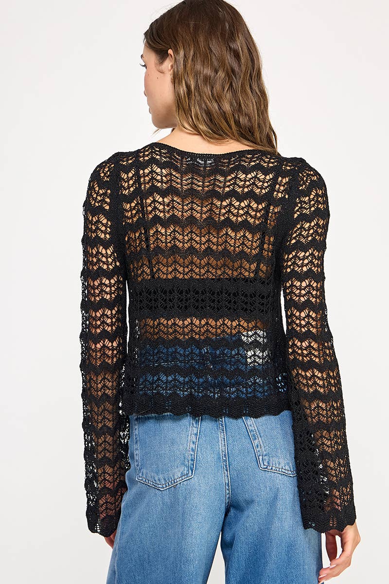 Pointelle Knit Sweater