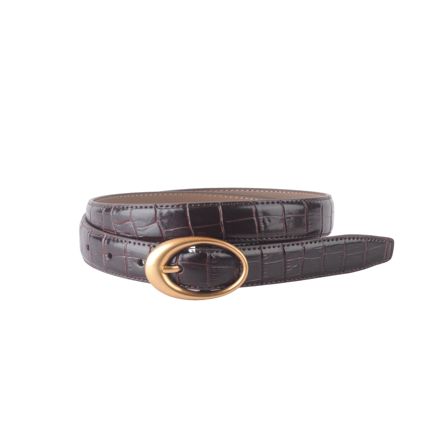 Croco Oval Buckle Belt