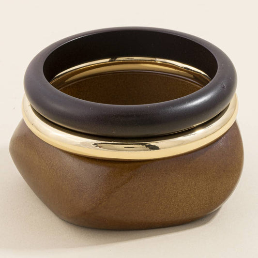 Sculpted Bangle Stack Set