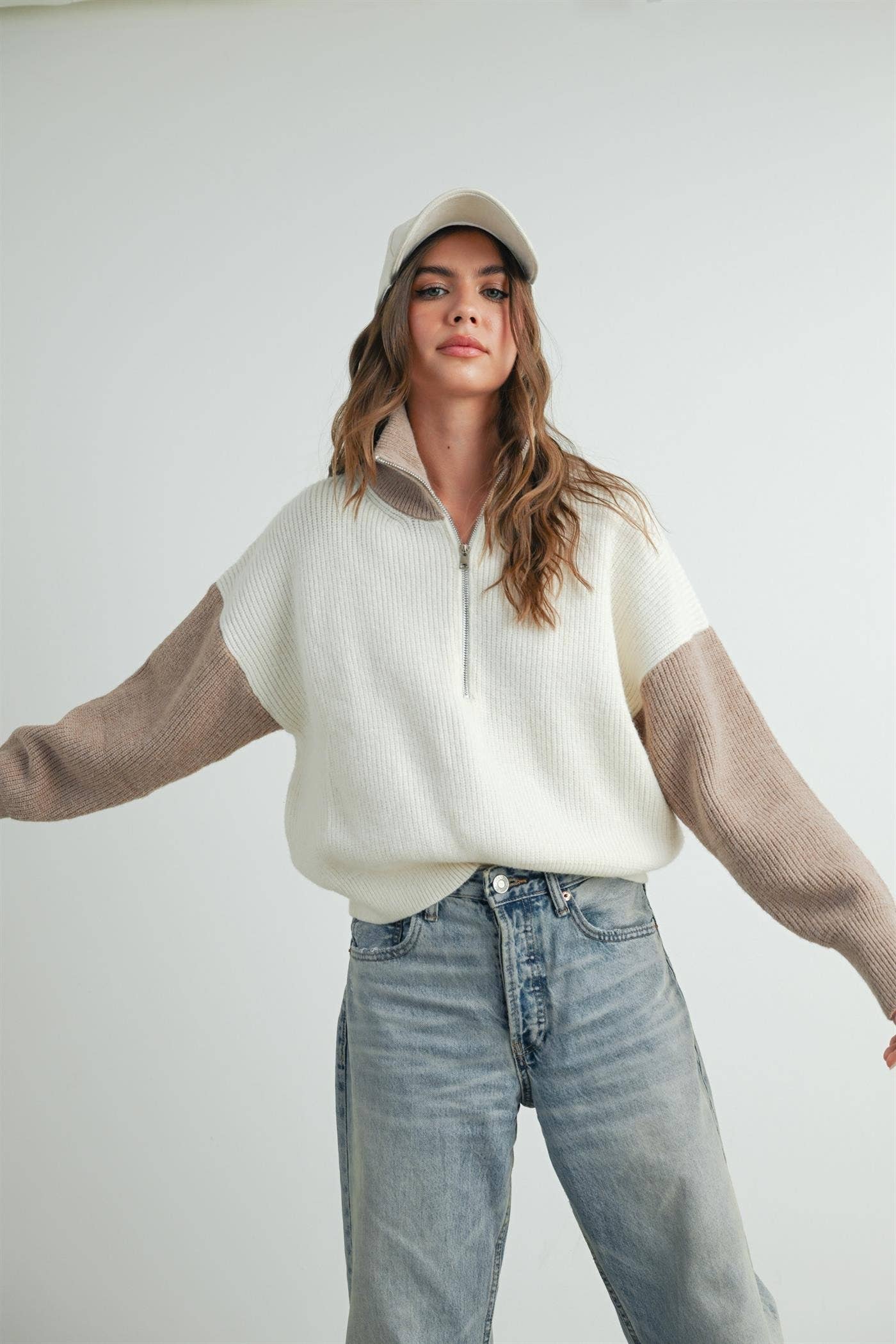 Color Block Half Zip