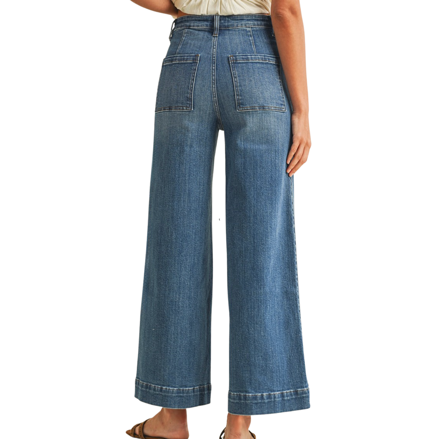 PinTuck Wide Leg Jean