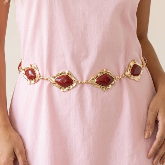 Hammered Frame Chain Belt