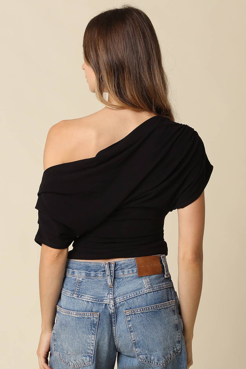 Draped One Shoulder Top