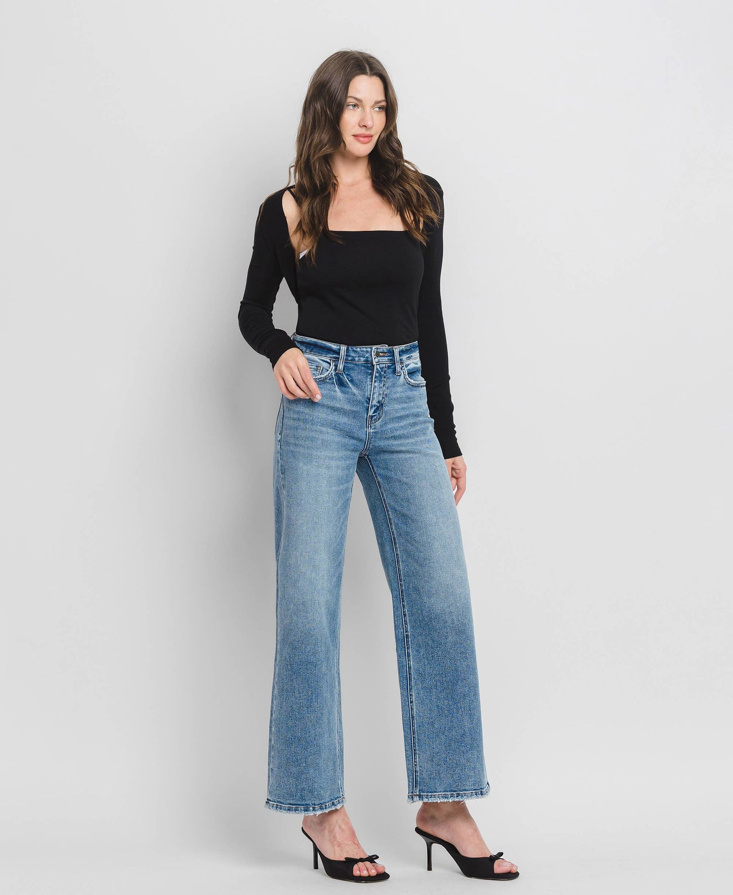 High Rise FL Wide Leg Jeans