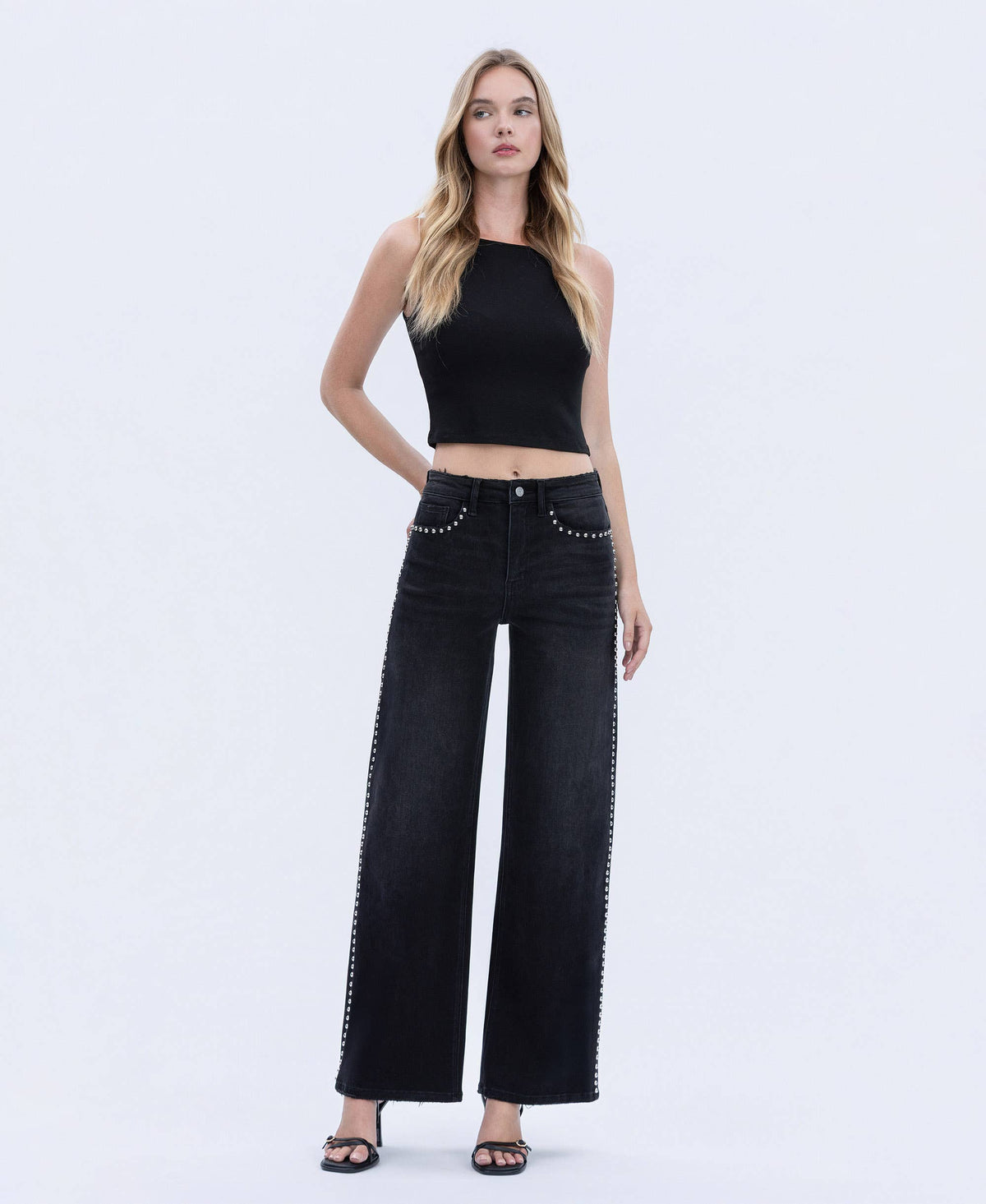 Black Nail Head Jeans