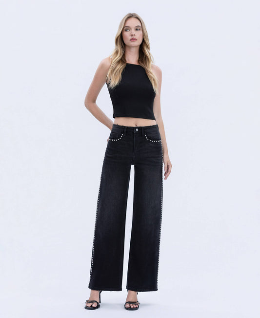 Black Nail Head Jeans