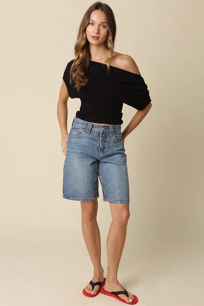 Draped One Shoulder Top