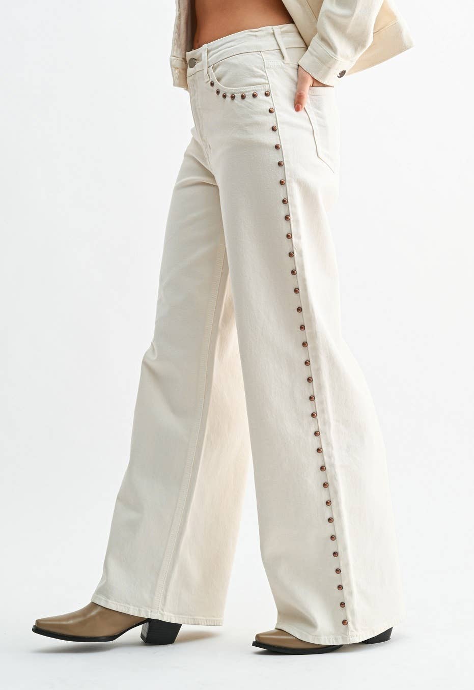 Studded Wide Leg HR Jean