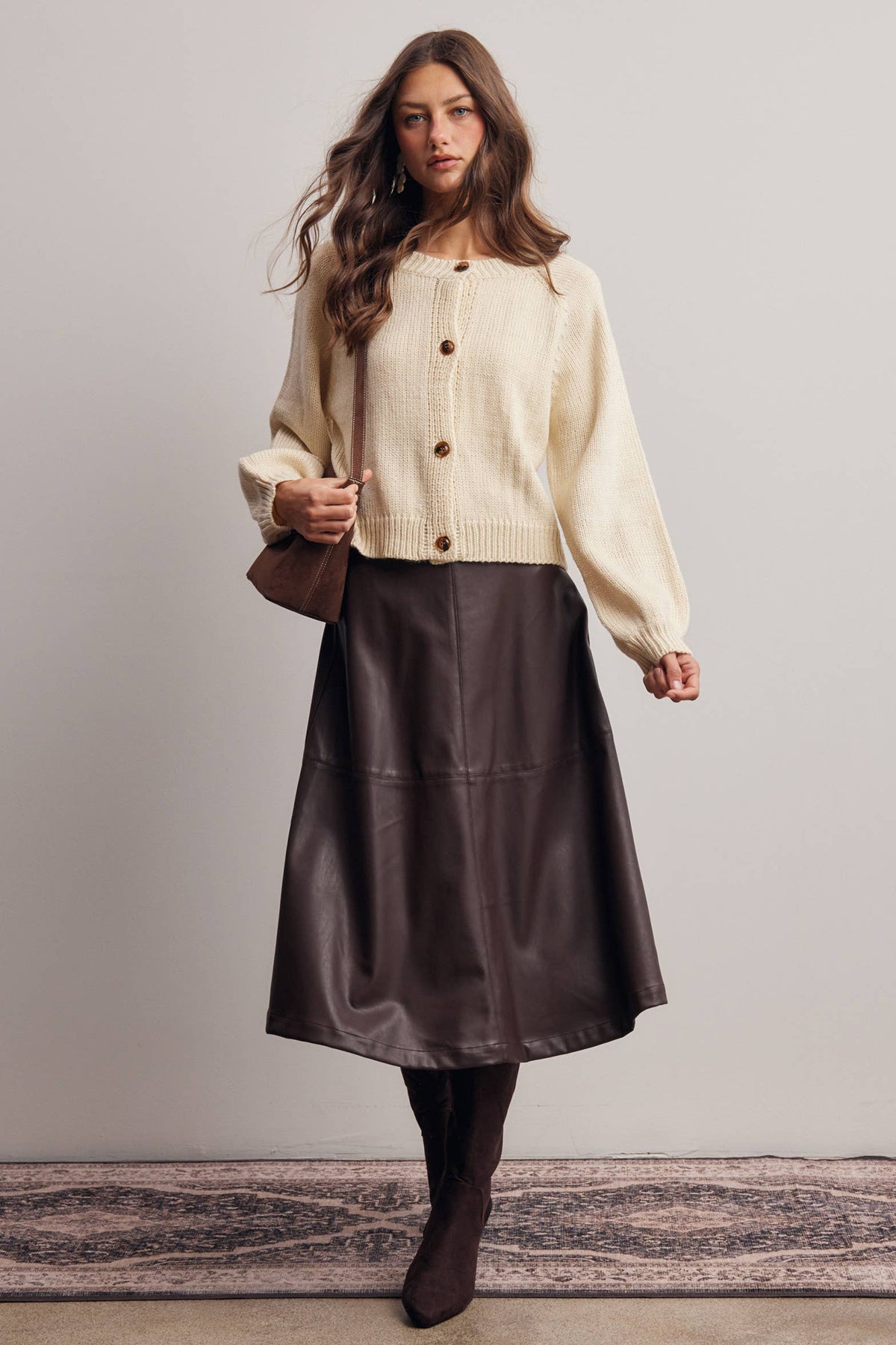 Knit Button Front Cardigan
