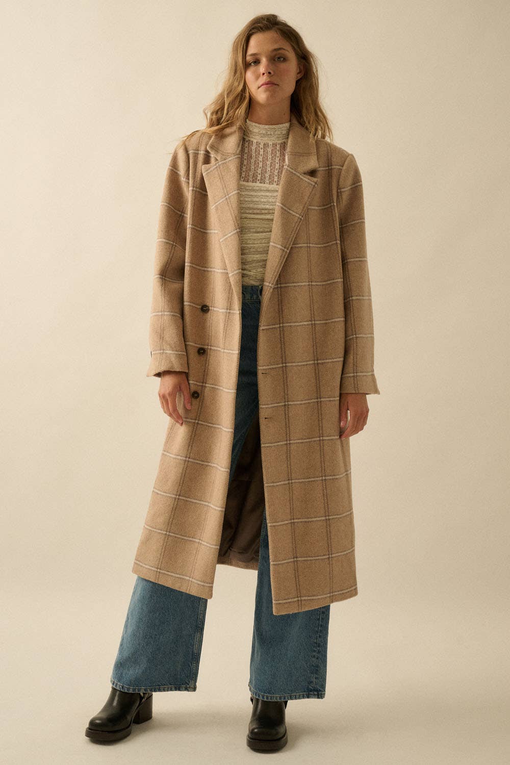 Herringbone Tweed Coat