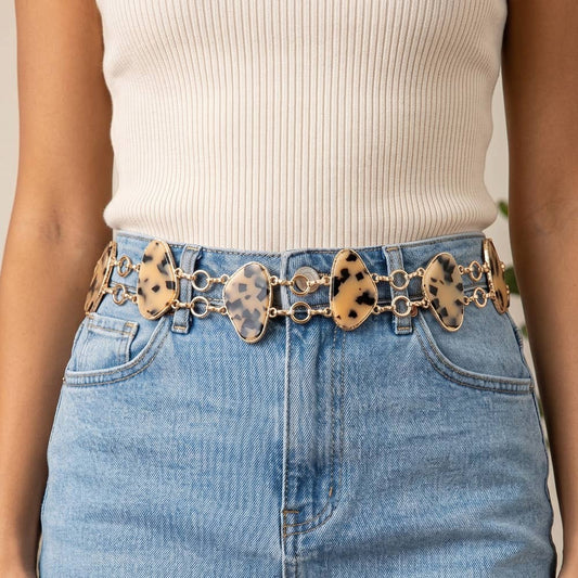 Tortoise Stone Chain Belt
