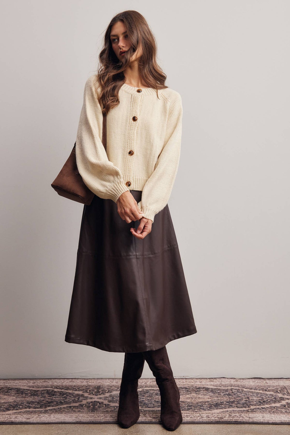 Knit Button Front Cardigan