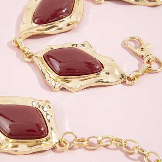 Hammered Frame Chain Belt
