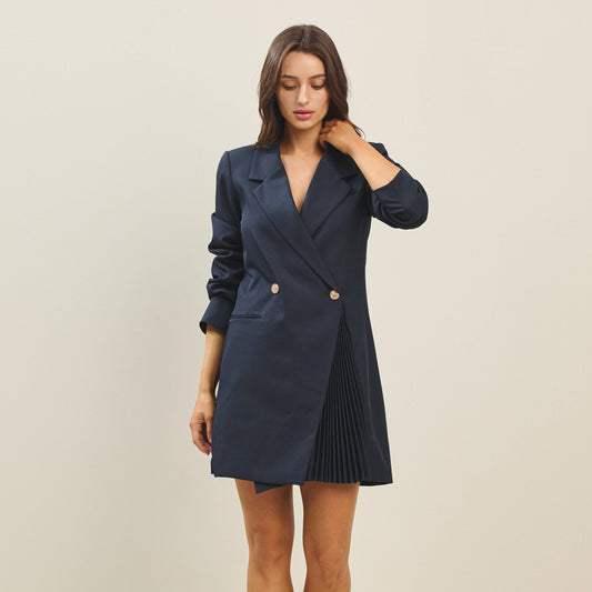 Blazer pleated mini dress