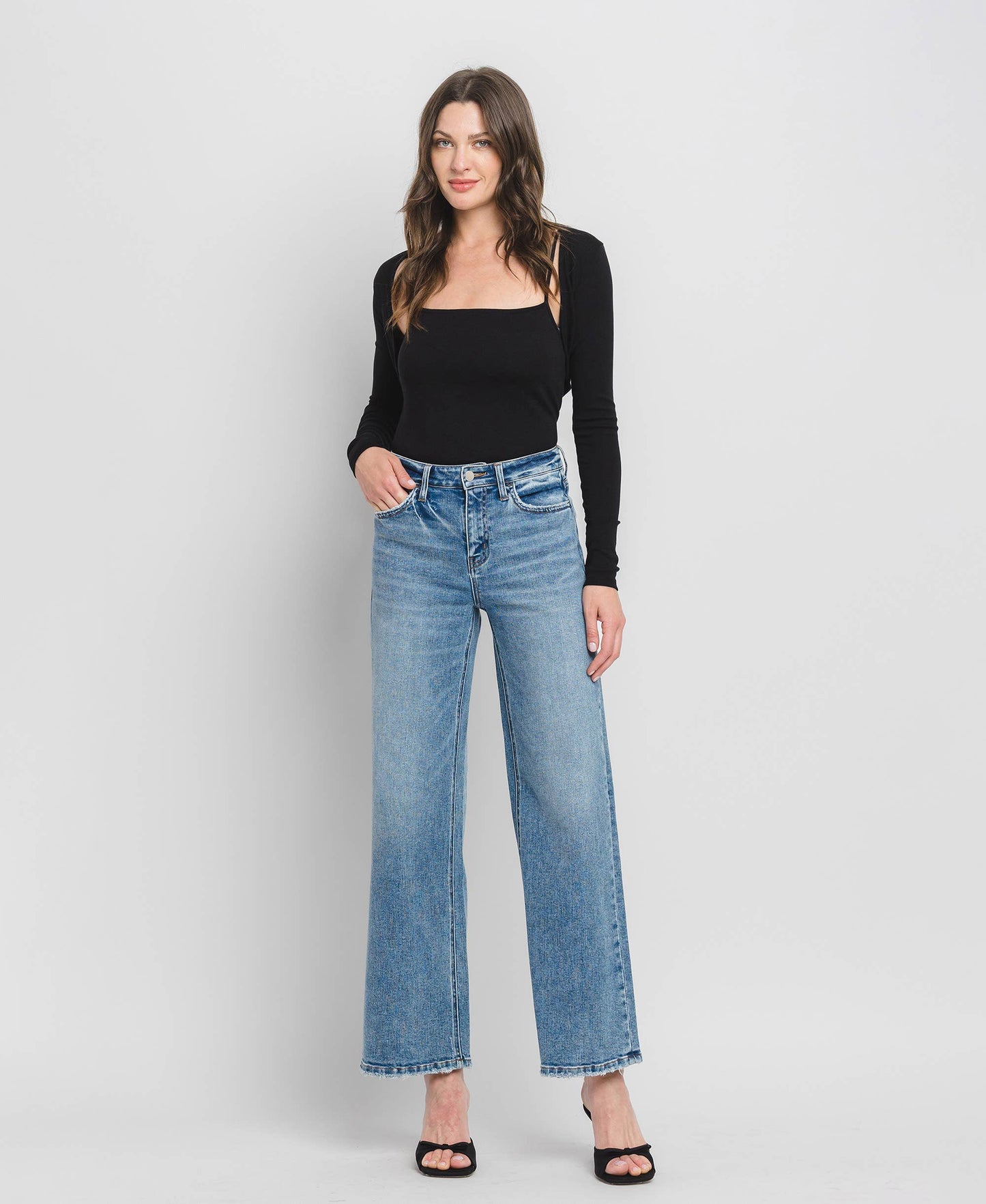High Rise FL Wide Leg Jeans
