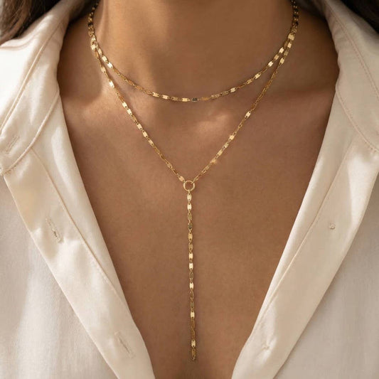Chain Link Y Necklace Set
