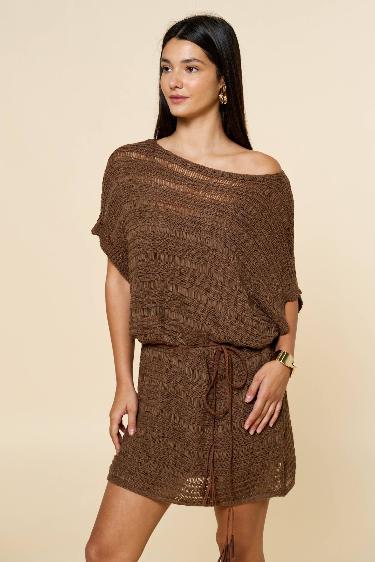 Boat Neck Knit Dress