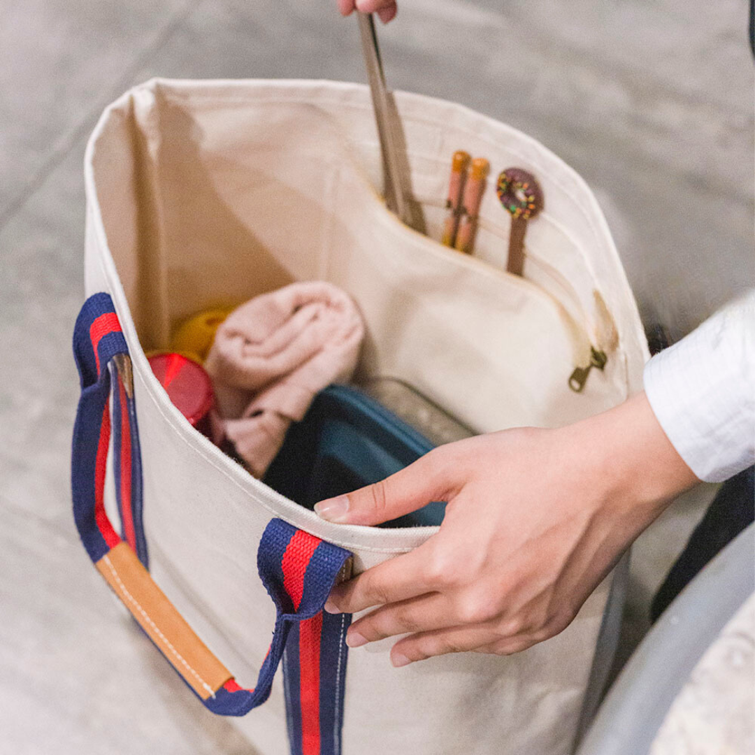 Canvas Leather Tote Bag
