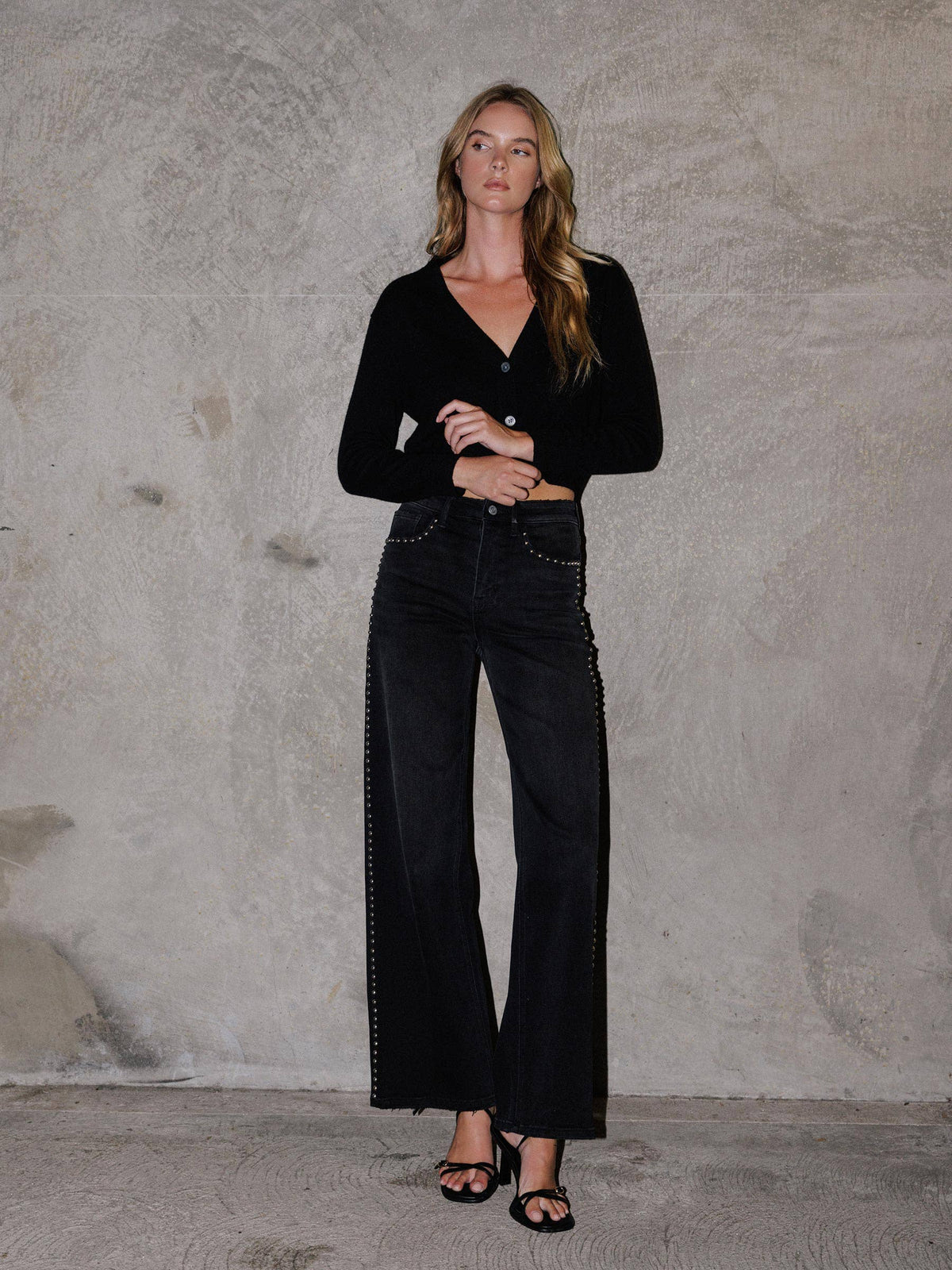 Black Nail Head Jeans