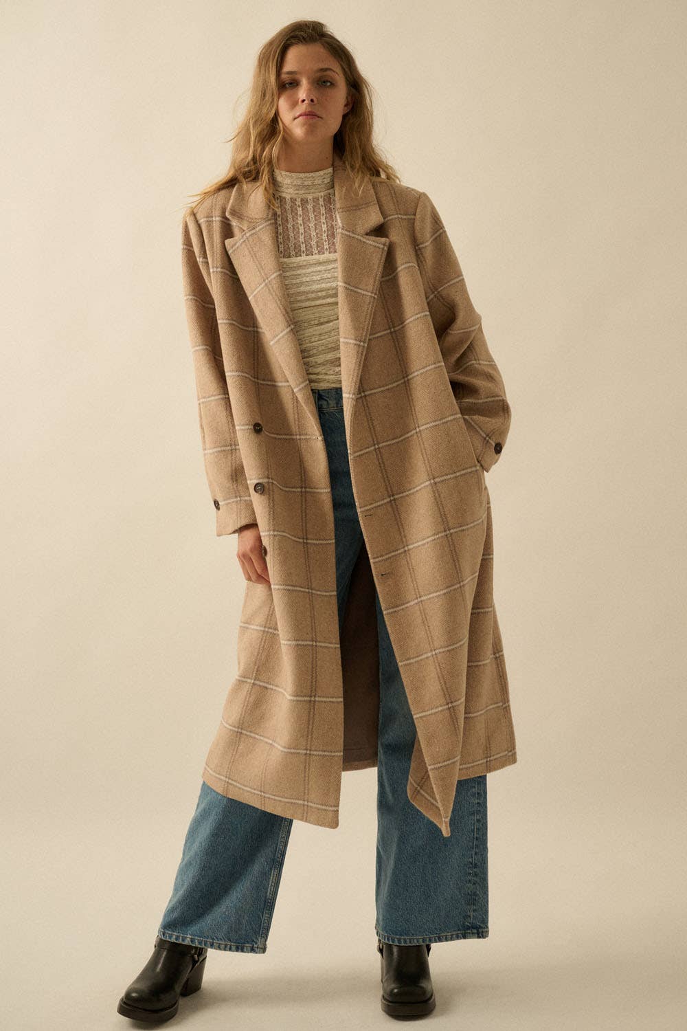 Herringbone Tweed Coat