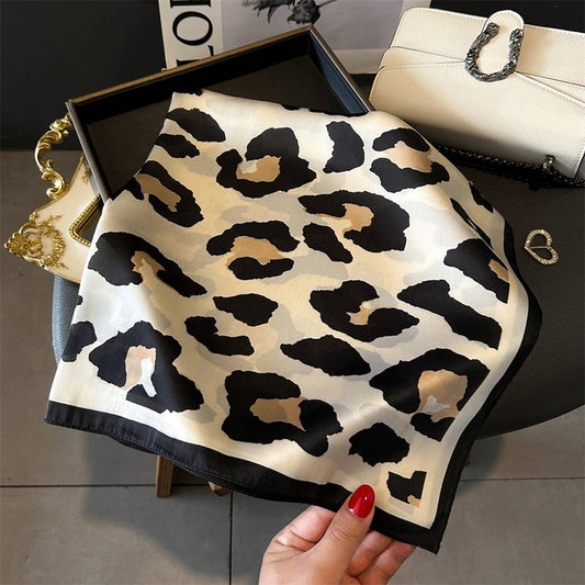 Leopard Satin Scarf