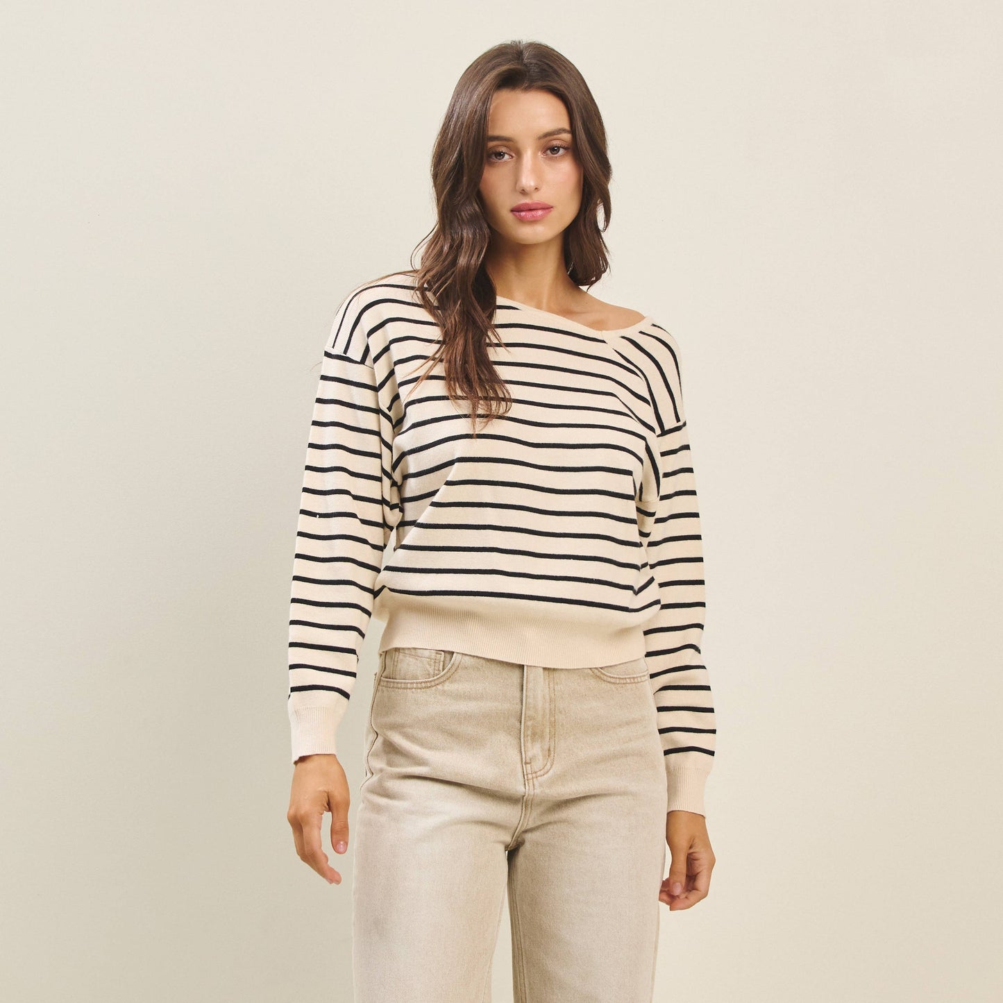 Asymmetric Stripe Sweater