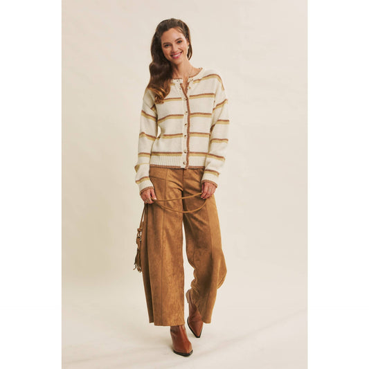 Wide Leg Suede Pants