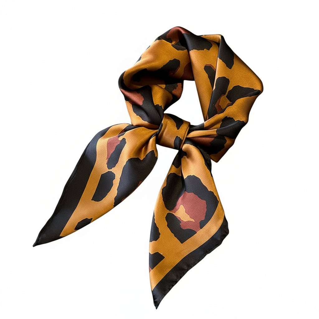 Leopard Satin Scarf