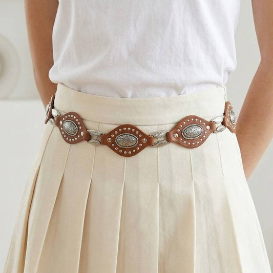 Oval And Concho Chain Belt